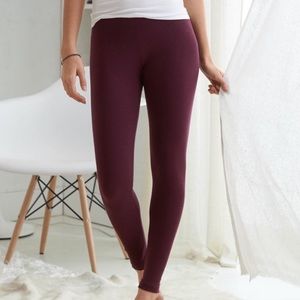 Aerie Maroon Mid Rise Chill Leggings